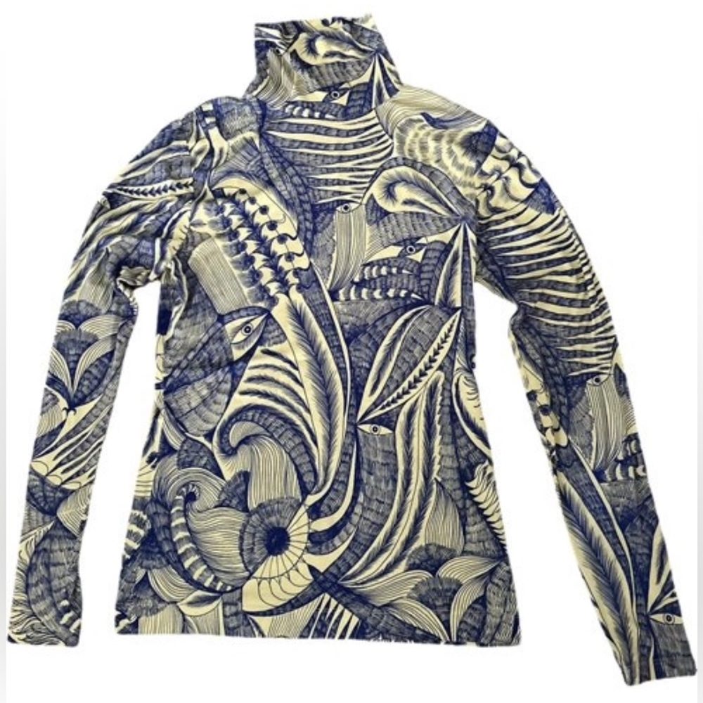 SOLD! Like New /Dries Van Noten Silky Jersey Fitted Turtleneck M US 4/6/8